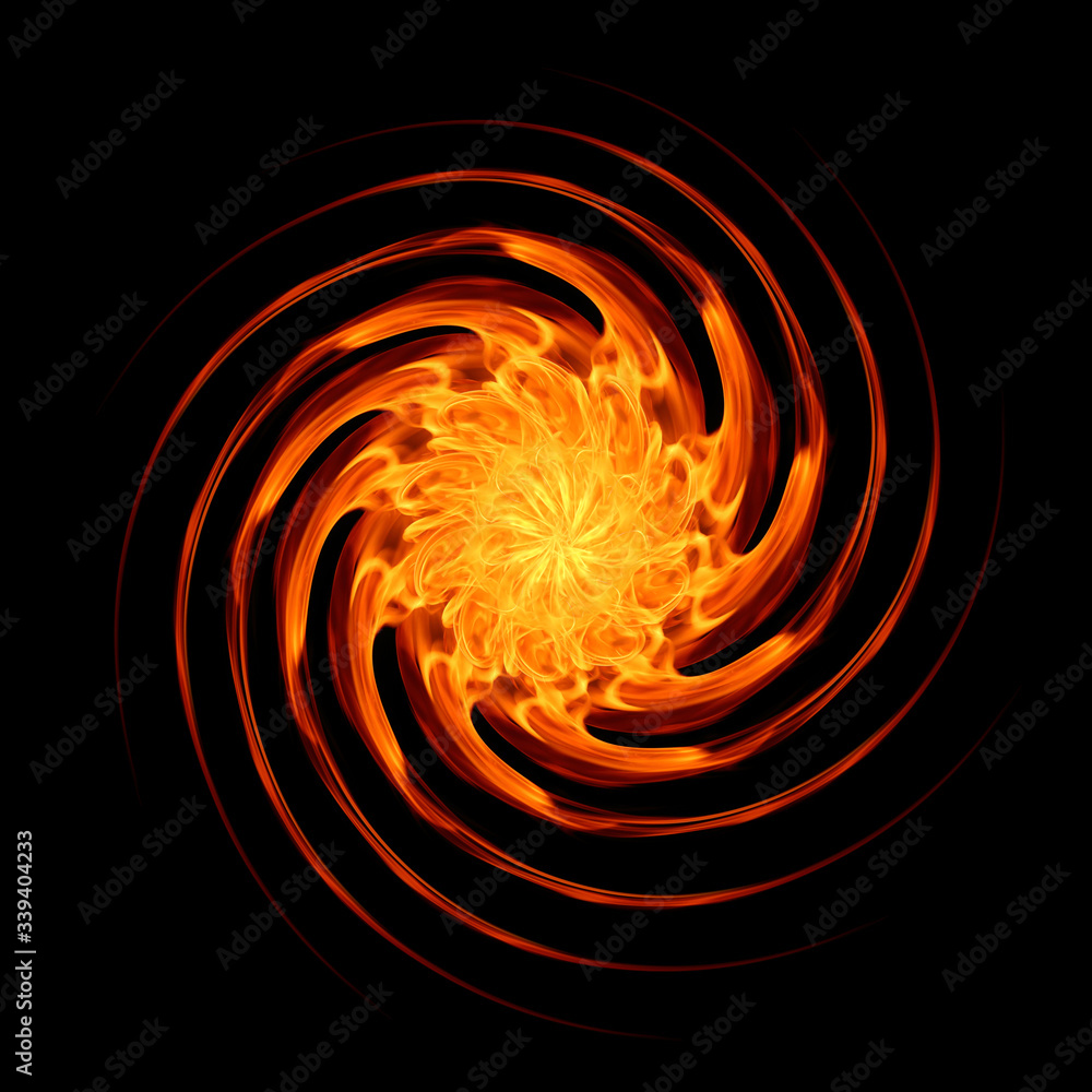 Fire flames Circle of fire flame on black background Fire flames Circle of fire flame on black background