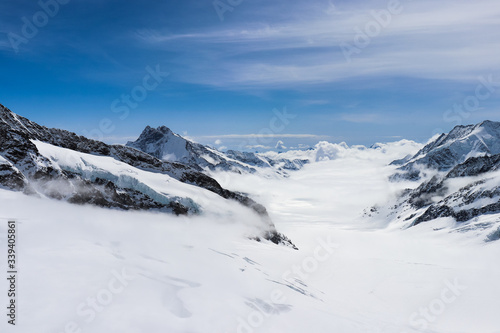 Fototapeta Naklejka Na Ścianę i Meble -  Top View of Jungfrau Region