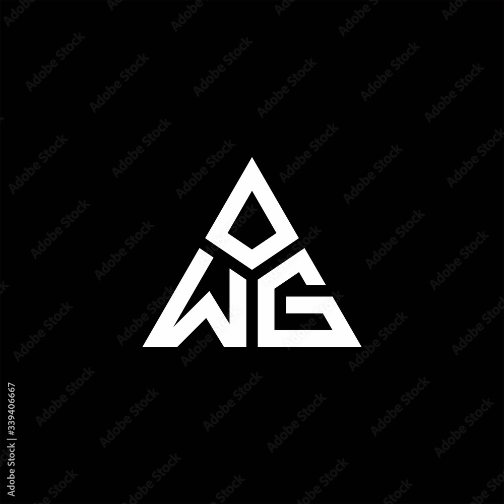 WG monogram logo with 3 pieces shape isolated on triangle WG monogram logo with 3 pieces shape isolated on triangle