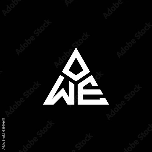 WE monogram logo with 3 pieces shape isolated on triangle