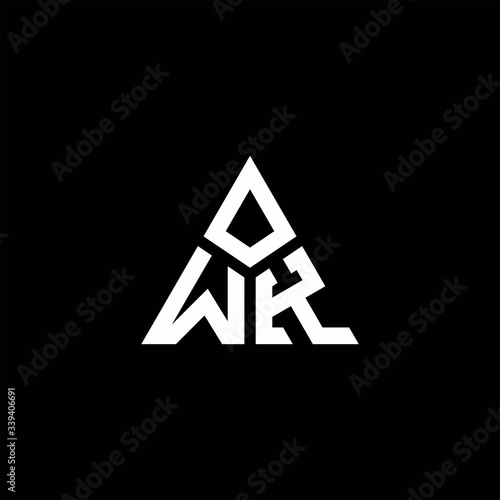 WK monogram logo with 3 pieces shape isolated on triangle