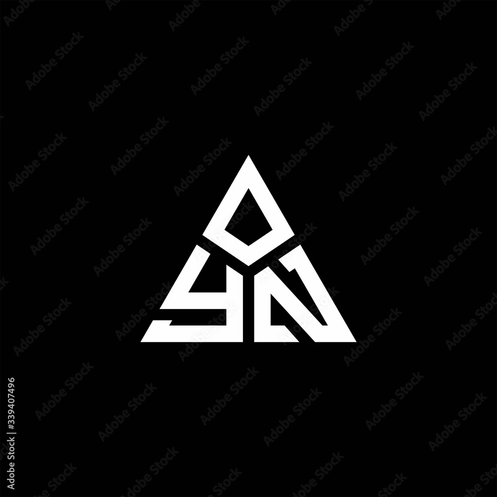 YN monogram logo with 3 pieces shape isolated on triangle YN monogram logo with 3 pieces shape isolated on triangle
