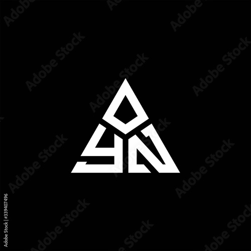 YN monogram logo with 3 pieces shape isolated on triangle