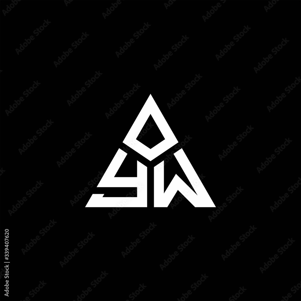 YW monogram logo with 3 pieces shape isolated on triangle YW monogram logo with 3 pieces shape isolated on triangle