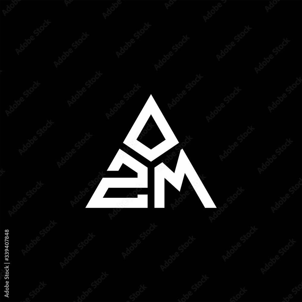 ZM monogram logo with 3 pieces shape isolated on triangle ZM monogram logo with 3 pieces shape isolated on triangle