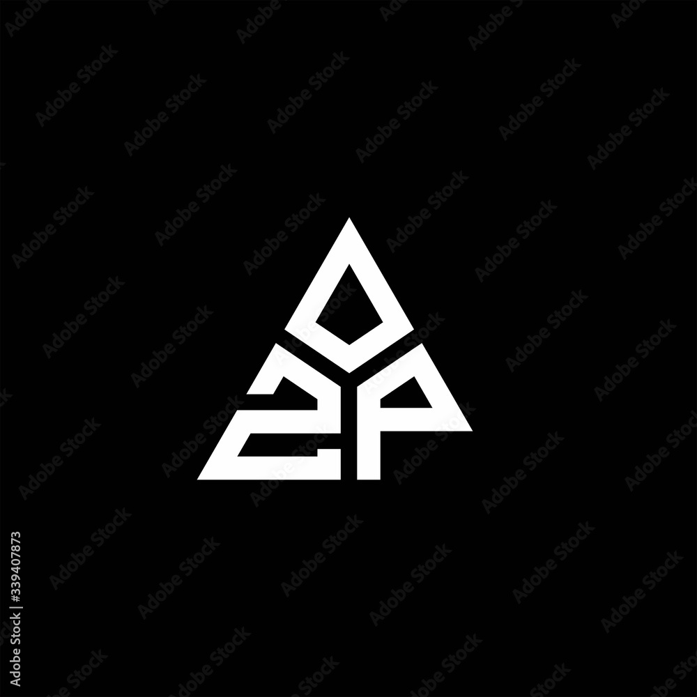 ZP monogram logo with 3 pieces shape isolated on triangle ZP monogram logo with 3 pieces shape isolated on triangle