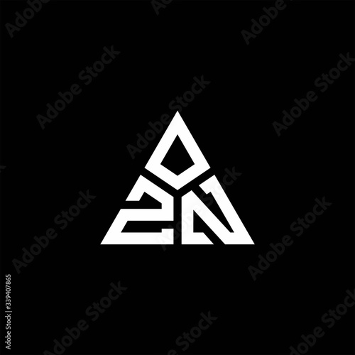 ZN monogram logo with 3 pieces shape isolated on triangle