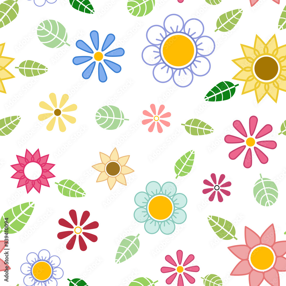 colorful symmetric flowers seamless pattern colorful symmetric flowers seamless pattern