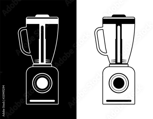 blender icon in a linear style on a black and white background. Isolated vector