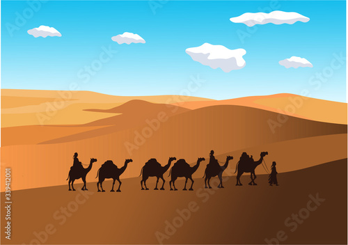 camels in the desert