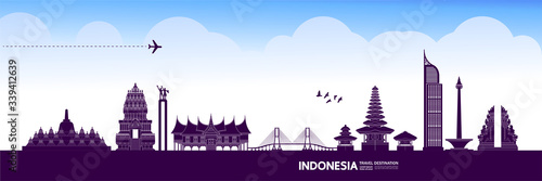Indonesia travel destination grand vector illustration.  photo