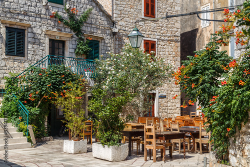 Fototapeta Naklejka Na Ścianę i Meble -  STARI GRAD / ITALY - AUGUST 2015: Street in the historic centre of Stari Grad town on Hvar island, Croatia