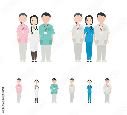 若い女医と看護師たち 