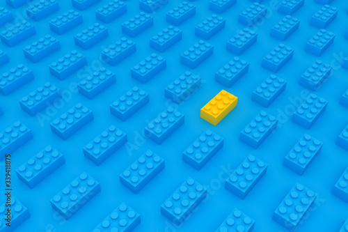 Business partnership concept make of building blocks