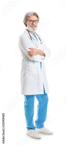 Portrait of senior male doc...