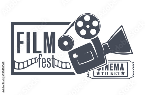 Film fest, cinema festival presentation of new movie