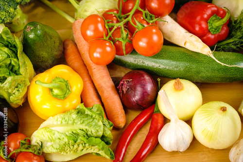 Fototapeta Naklejka Na Ścianę i Meble -  Many healthy colorful vegetables