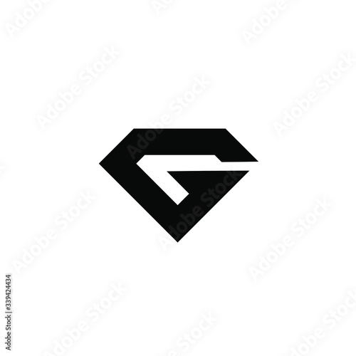 g 6 initial black logo icon design