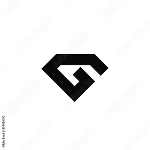 g 6 initial black logo icon design