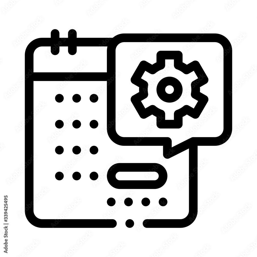 technical day on calendar icon vector. technical day on calendar sign. isolated contour symbol illustration
