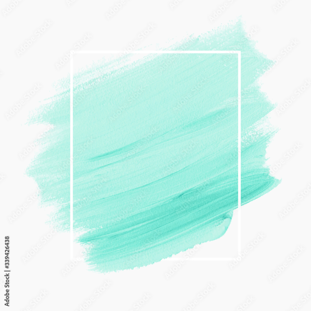 Aqua mint brush paint watercolor abstract background design vector. Perfect painted  design for headline, logo and sale banner. Stock Vector | Adobe Stock