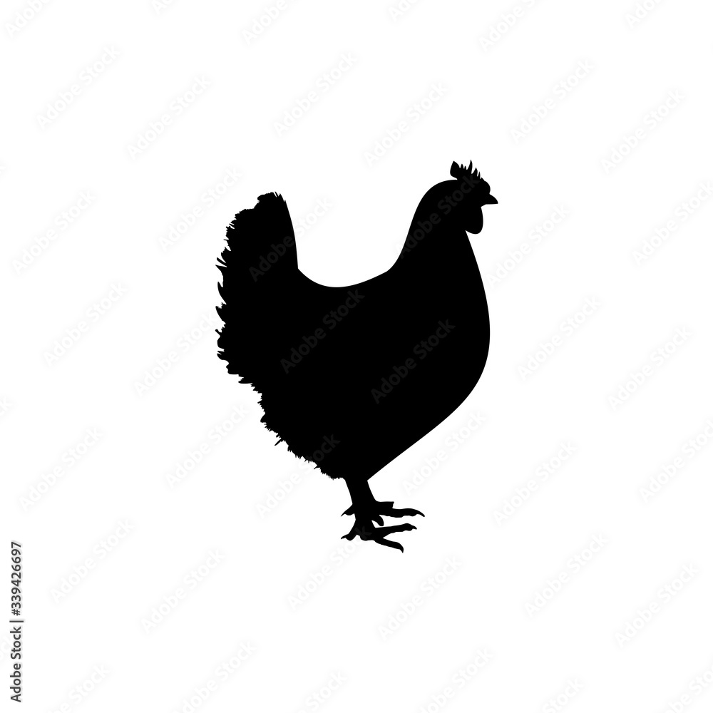 Black Chicken icon isolated on white background Black Chicken icon isolated on white background