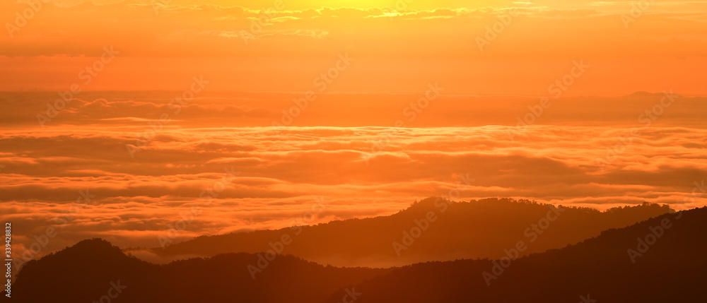 Beautiful landscape sunset in the mountains