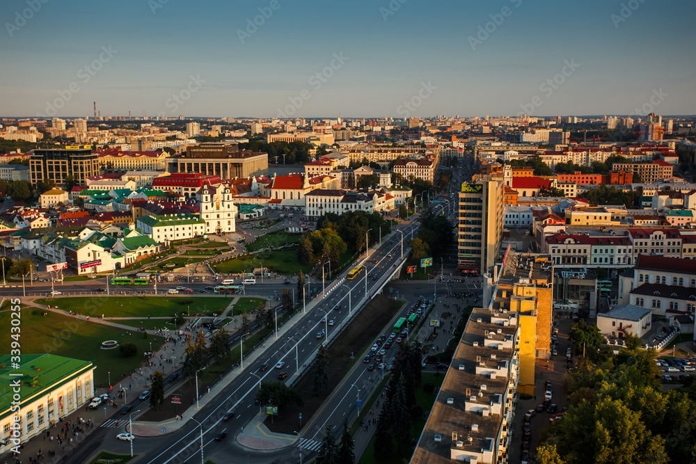 The center of Minsk from a high point.