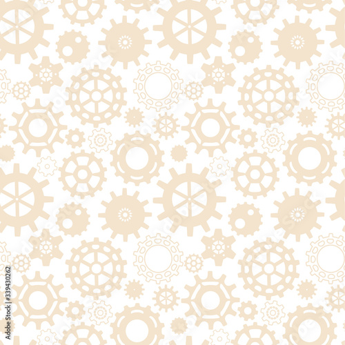 Seamless steampunk pattern with gears . Background for a poster, greeting card, desktop. The bright pastel colors. Vintage steampunk movement vector illustration