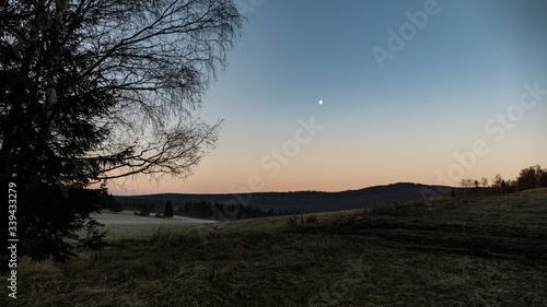 colorful sunset in a countryside landscape