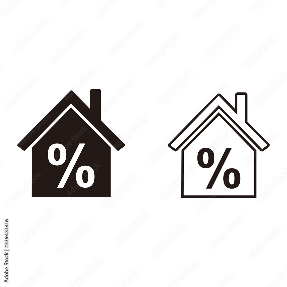 House discount vector icon illustration sign House discount vector icon illustration sign
