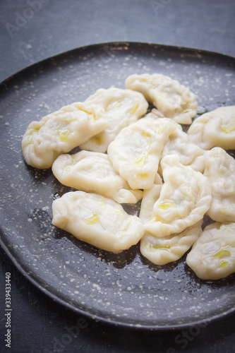 Dumplings, Russian cuisine, Dark background