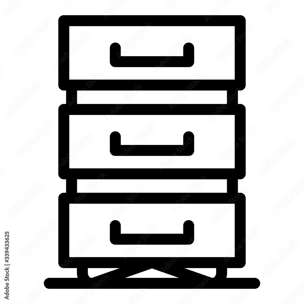 Data file drawer icon. Outline data file drawer vector icon for web design isolated on white background Data file drawer icon. Outline data file drawer vector icon for web design isolated on white background