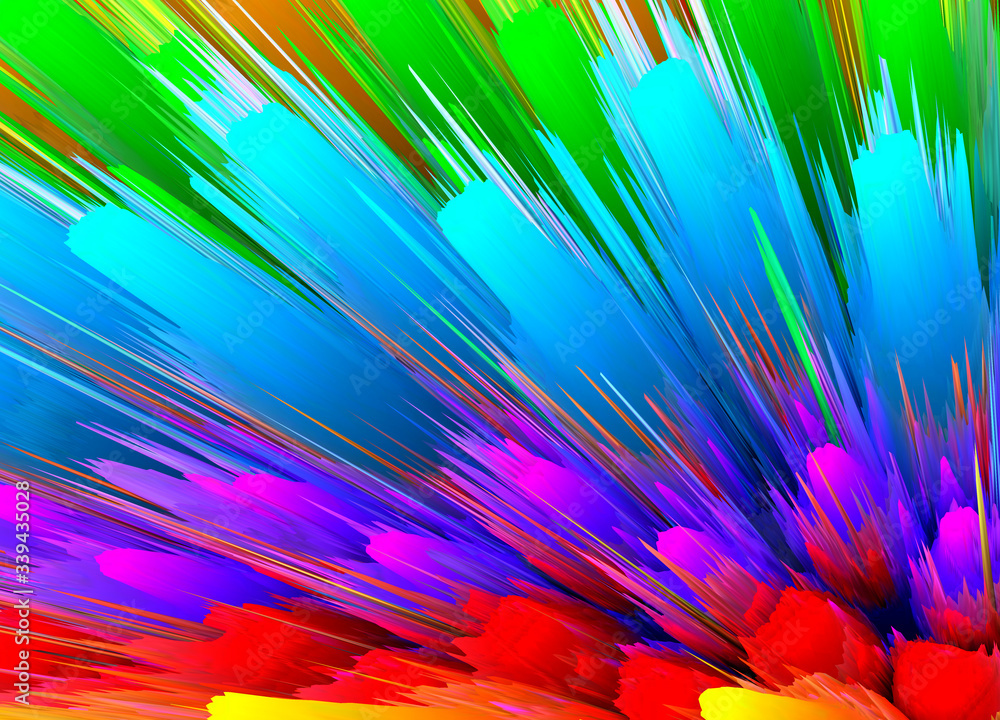 Fototapeta premium Abstract 3D explosion illustratoin. Colorful graphic design. Hight resolution creative background. Wallpaper hight resolution.