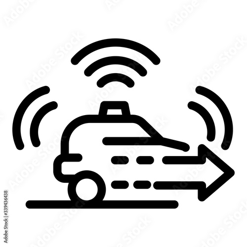Driverless car icon. Outline driverless car vector icon for web design isolated on white background
