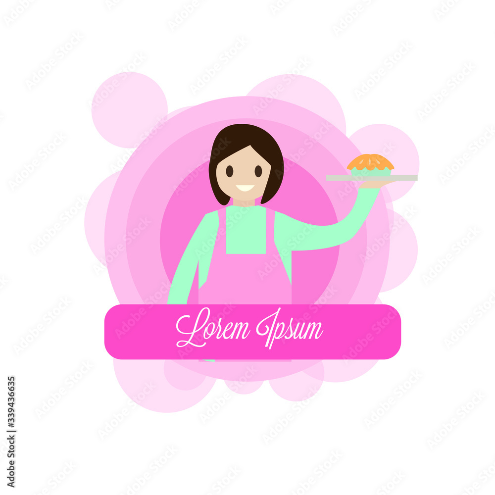 Waiter's logo serves food. pie cake logo. cafe or restaurant business logo design. Waiter's logo serves food. pie cake logo. cafe or restaurant business logo design.