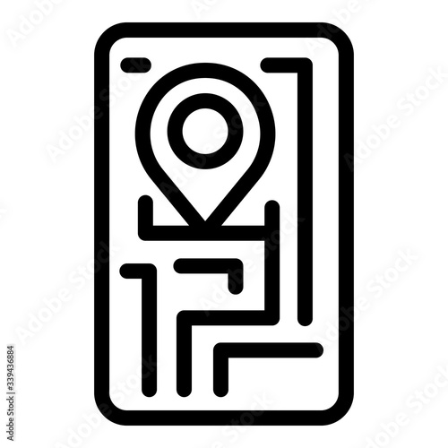 Smartphone carsharing location icon. Outline smartphone carsharing location vector icon for web design isolated on white background