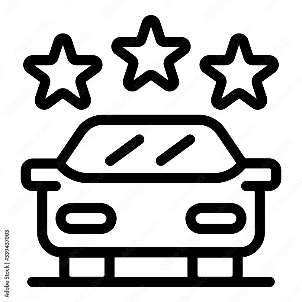 Three star unmanned taxi icon. Outline three star unmanned taxi vector icon for web design isolated on white background Three star unmanned taxi icon. Outline three star unmanned taxi vector icon for web design isolated on white background