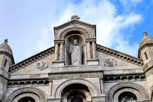 Facade detail of the Basilica of the Sacred Heart (Sacre Cœur Basilica) Montmartre, Paris, France © dharmapocan