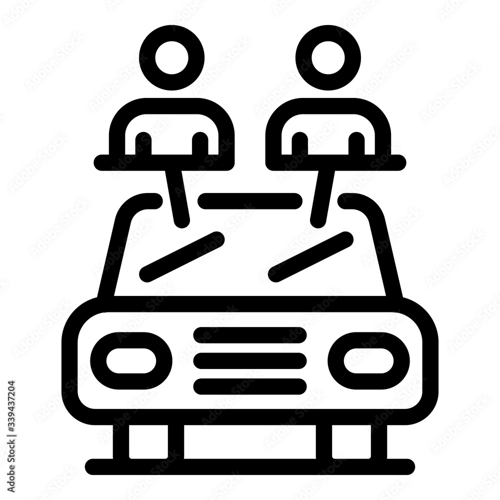 Full passenger taxi car icon. Outline full passenger taxi car vector icon for web design isolated on white background Full passenger taxi car icon. Outline full passenger taxi car vector icon for web design isolated on white background