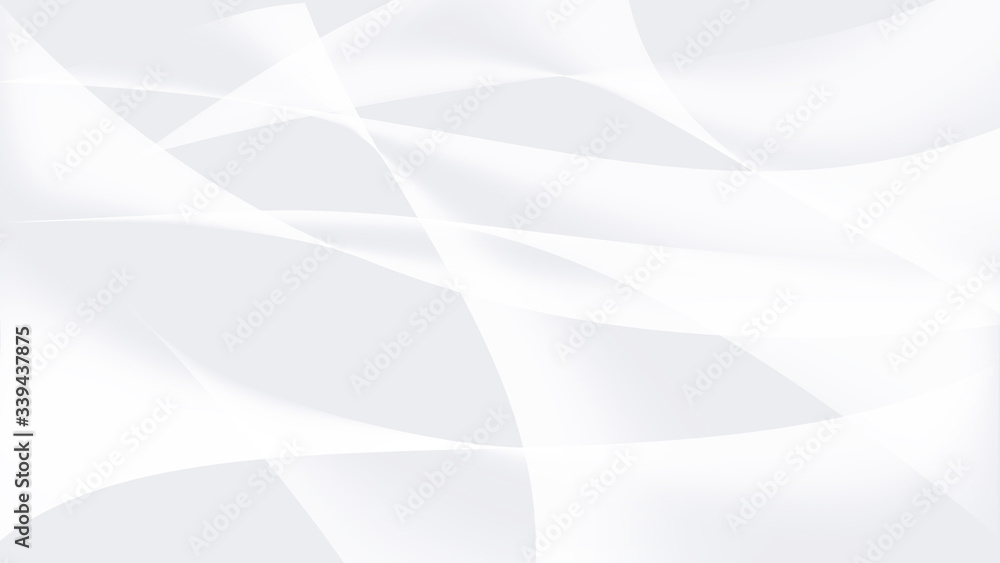 Obraz premium Aerial abstract white background with waved shapes. Gradient abstract waves on a light white background. Original background for website wallpapers, instagram posts and sale ads.