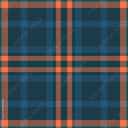 Pixel background vector design. Modern seamless pattern plaid. Square texture fabric. Tartan scottish textile. Beauty color madras ornament.