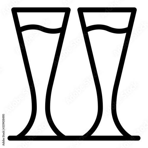 Pilsner glasses icon. Outline pilsner glasses vector icon for web design isolated on white background