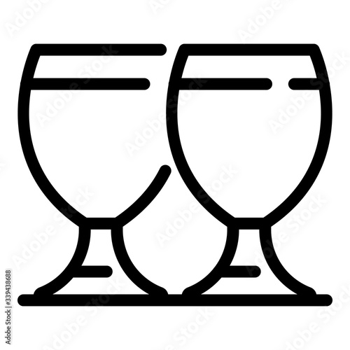 Goblet glasses icon. Outline goblet glasses vector icon for web design isolated on white background
