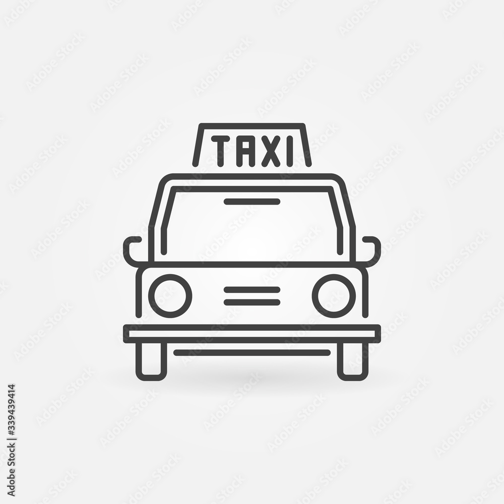 Taxi retro Car vector concept icon or symbol in thin line style Taxi retro Car vector concept icon or symbol in thin line style