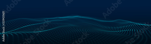 Futuristic wave. Abstract technology background. 3D visualization of big data. Analytical presentation.3D rendering.