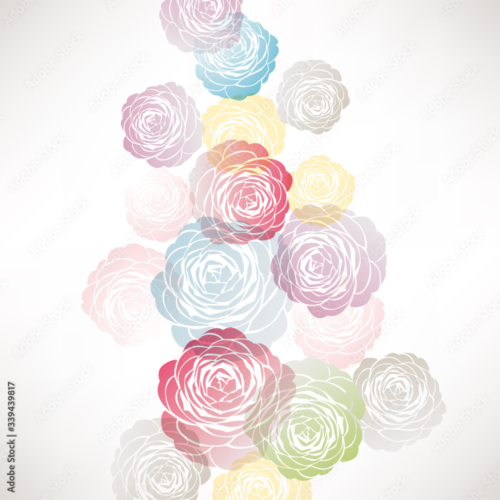 background illustration of Camellia decorations