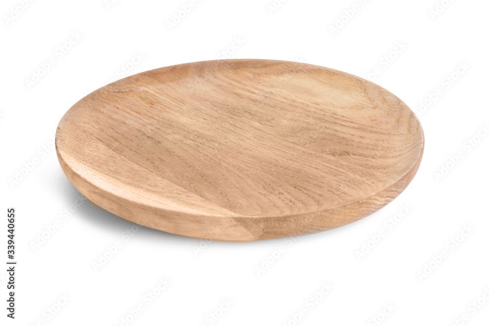 Wooden plate on white background Wooden plate on white background