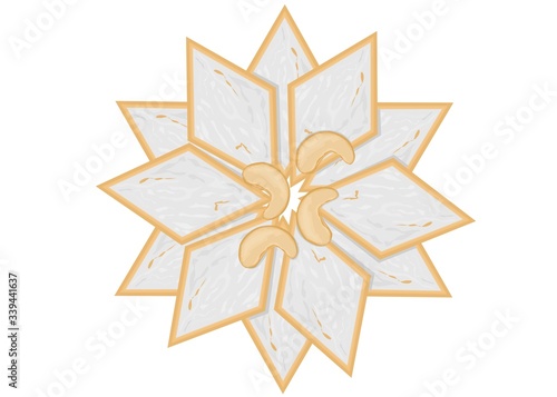Kaju katli indian Sweets Vector