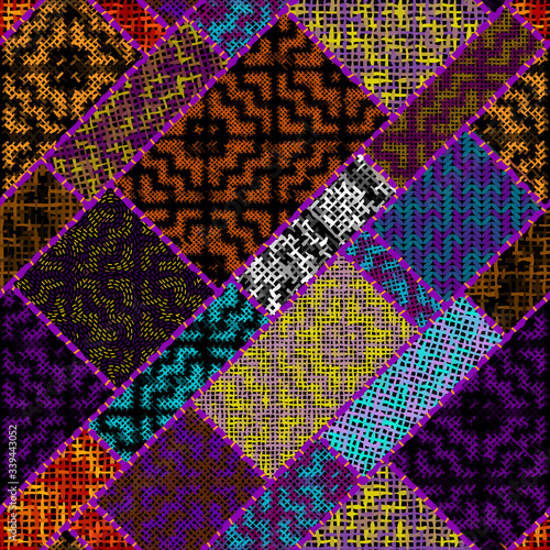 Imitation of a texture of rough canvas. Seamless pattern.